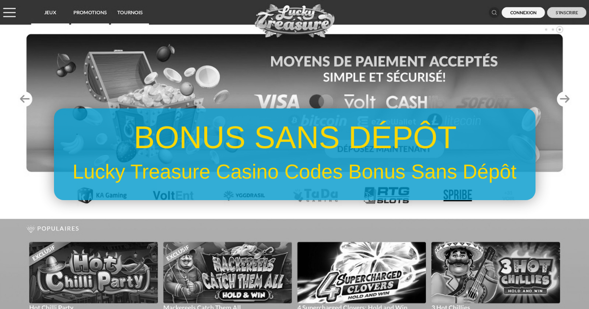Lucky Treasure Casino No Deposit Bonus Codes 2026 - France | Vérifié